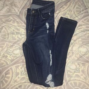 High waisted denim jeans